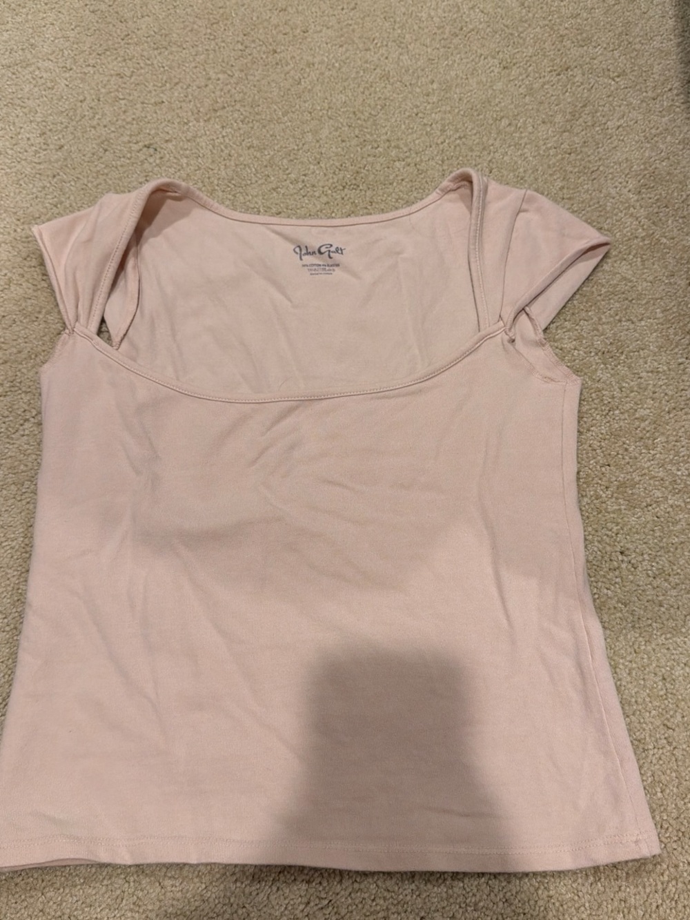 Brandy Melville Square Neck Cap Sleeve Top - Light Pink
